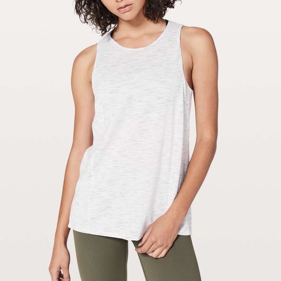 lululemon athletica Tops - Lululemon Low Key Tank Silver Tiger Space Dye Open-Back Luxe Training Top Size 6